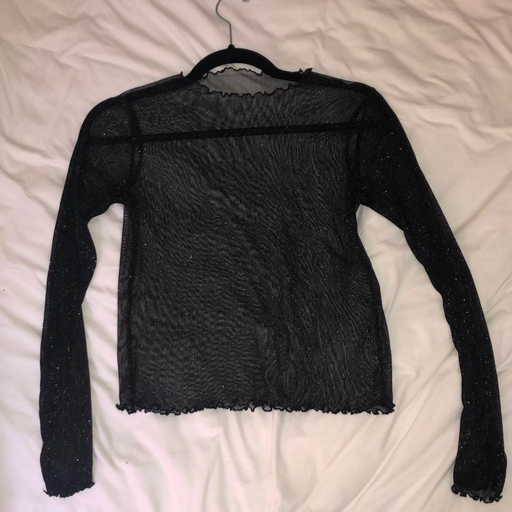 Black sheer glittery top